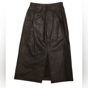 Vintage Northside Leather Pencil Skirt Front Slit Size 9 Made In USA